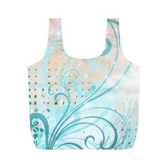 Pink Blue Pattern Full Print Recycle Bag (M) from ArtsNow.com Front