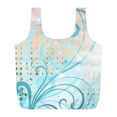 Pink Blue Pattern Full Print Recycle Bag (L) from ArtsNow.com Front