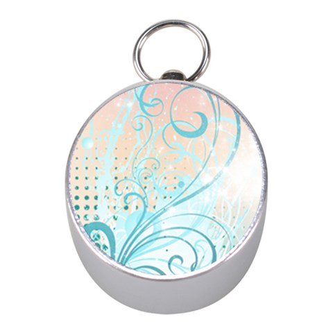 Pink Blue Pattern Silver Compass (Mini) from ArtsNow.com Front
