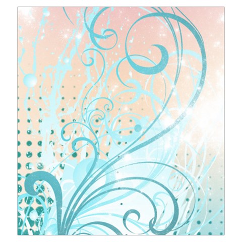 Pink Blue Pattern Drawstring Pouch (Large) from ArtsNow.com Front