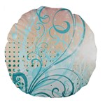 Pink Blue Pattern Large 18  Premium Flano Round Cushion 