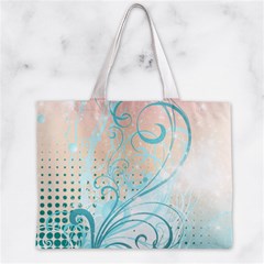 Pink Blue Pattern Zipper Mini Tote Bag from ArtsNow.com Front