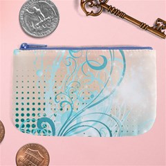 Pink Blue Pattern Large Coin Purse from ArtsNow.com Front