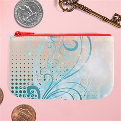 Pink Blue Pattern Large Coin Purse from ArtsNow.com Front