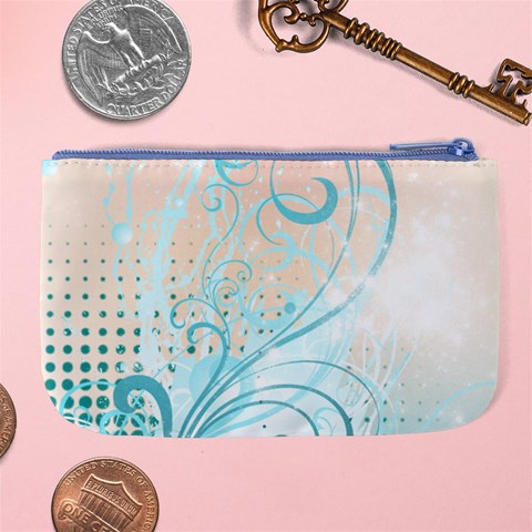 Pink Blue Pattern Large Coin Purse from ArtsNow.com Back