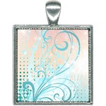 Pink Blue Pattern Square Necklace