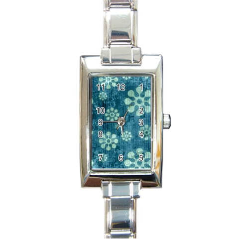 Snow Flake Art Rectangle Italian Charm Watch from ArtsNow.com Front