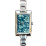 Snow Flake Art Rectangle Italian Charm Watch