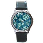 Snow Flake Art Round Metal Watch