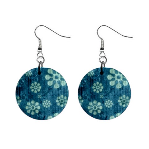 Snow Flake Art 1  Button Earrings from ArtsNow.com Front