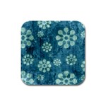 Snow Flake Art Rubber Square Coaster (4 pack)