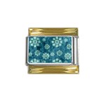 Snow Flake Art Gold Trim Italian Charm (9mm)