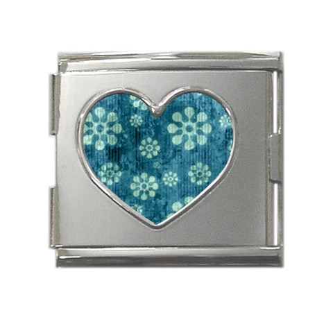 Snow Flake Art Mega Link Heart Italian Charm (18mm) from ArtsNow.com Front