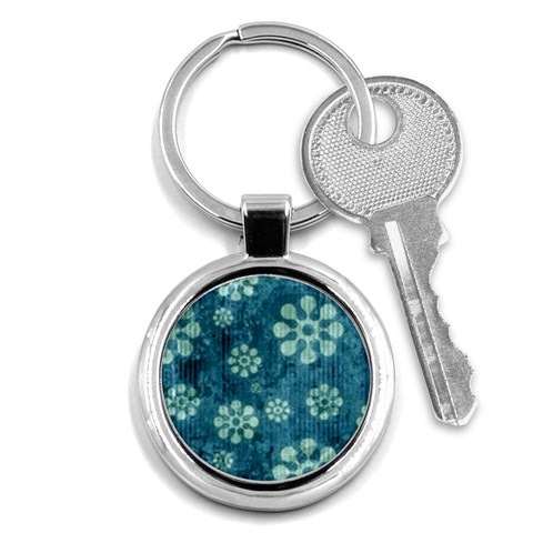 Snow Flake Art Key Chain (Round) from ArtsNow.com Front