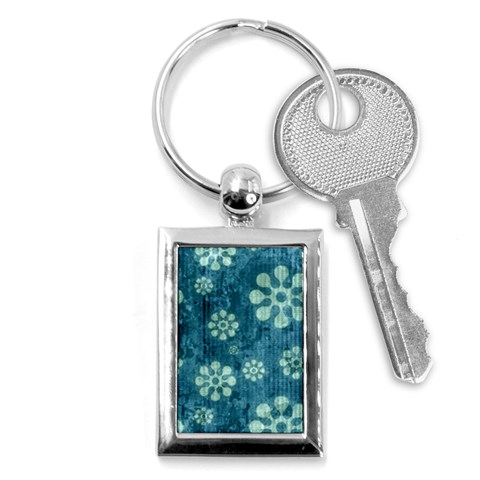 Snow Flake Art Key Chain (Rectangle) from ArtsNow.com Front