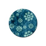 Snow Flake Art Rubber Coaster (Round)