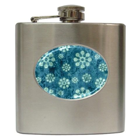Snow Flake Art Hip Flask (6 oz) from ArtsNow.com Front
