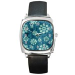 Snow Flake Art Square Metal Watch