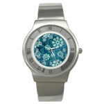 Snow Flake Art Stainless Steel Watch