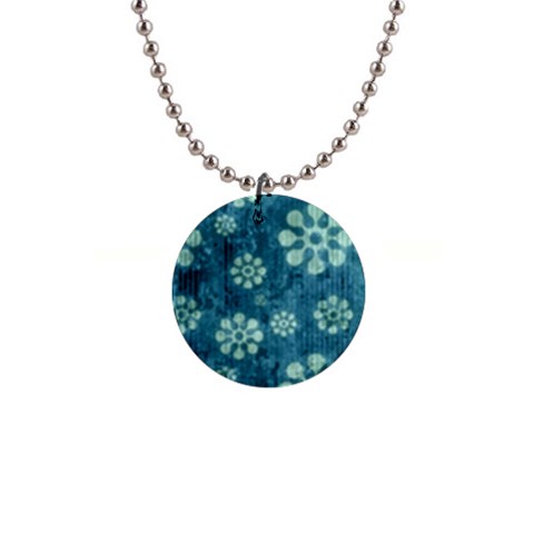 Snow Flake Art 1  Button Necklace from ArtsNow.com Front