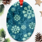 Snow Flake Art Oval Ornament (Two Sides)