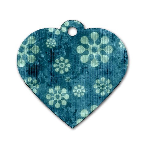 Snow Flake Art Dog Tag Heart (One Side) from ArtsNow.com Front