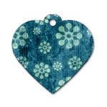 Snow Flake Art Dog Tag Heart (One Side)