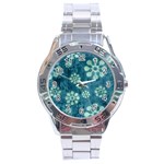 Snow Flake Art Stainless Steel Analogue Watch