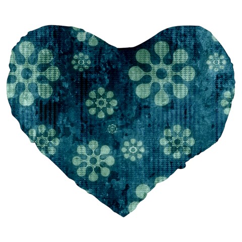 Snow Flake Art Large 19  Premium Heart Shape Cushion from ArtsNow.com Front