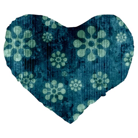 Snow Flake Art Large 19  Premium Flano Heart Shape Cushion from ArtsNow.com Front