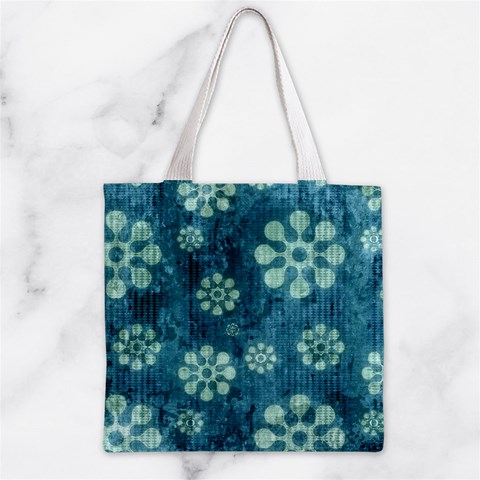 Snow Flake Art Zipper Grocery Tote Bag from ArtsNow.com Front