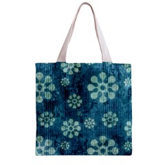 Snow Flake Art Zipper Grocery Tote Bag from ArtsNow.com Back