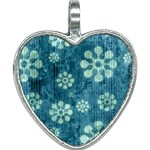 Snow Flake Art Heart Necklace