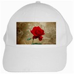 Red Rose Art White Cap