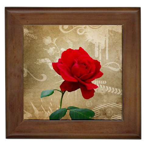 Red Rose Art Framed Tile from ArtsNow.com Front