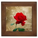 Red Rose Art Framed Tile