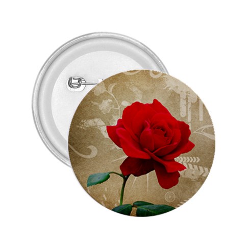 Red Rose Art 2.25  Button from ArtsNow.com Front