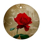 Red Rose Art Ornament (Round)