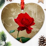 Red Rose Art Ornament (Heart)