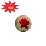 Red Rose Art 1  Mini Magnet (10 pack) 