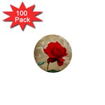 Red Rose Art 1  Mini Button (100 pack) 