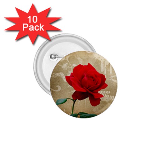 Red Rose Art 1.75  Button (10 pack)  from ArtsNow.com Front