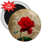 Red Rose Art 3  Magnet (10 pack)