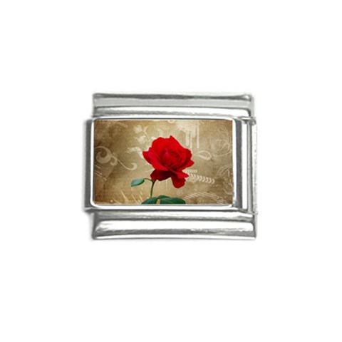 Red Rose Art Italian Charm (9mm) from ArtsNow.com Front