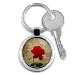 Red Rose Art Key Chain (Round)