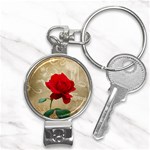 Red Rose Art Nail Clippers Key Chain