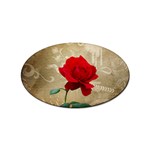 Red Rose Art Sticker (Oval)