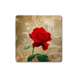 Red Rose Art Magnet (Square)