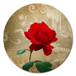 Red Rose Art Magnet 5  (Round)