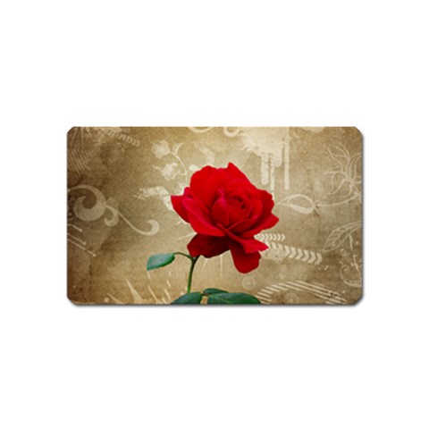 Red Rose Art Magnet (Name Card) from ArtsNow.com Front